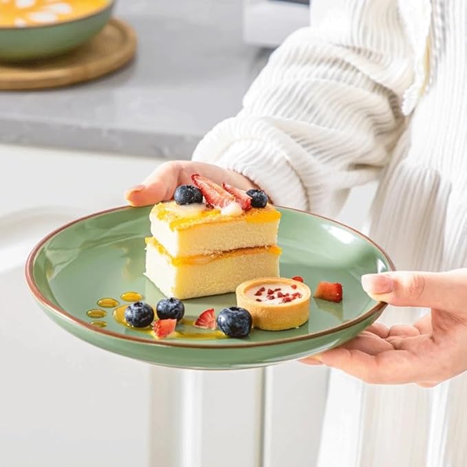 Round Dinnerware Set 16 Piece Ceramic Tableware Set with Dinner Dessert Soup Plate Bowl for 4 Person